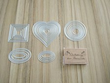 6 Big Shot Stanzen Framelits Folder Stempel Herz Kreis Quadrat Oval Kommunion