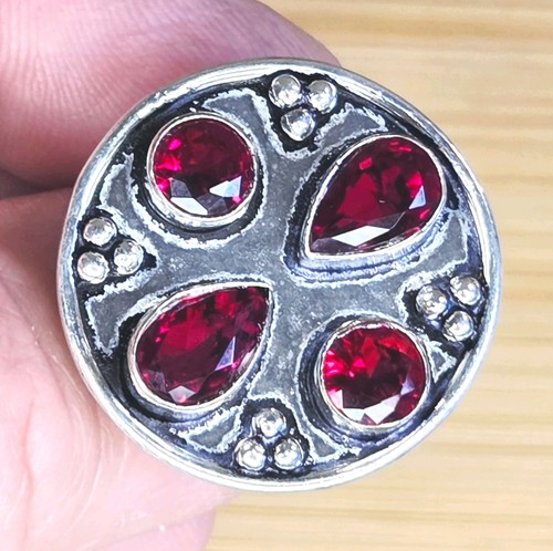Granat ethno ring - granat, 56/ar