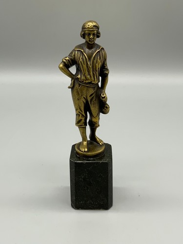 Messingskulptur junge mit - messingskulptur,