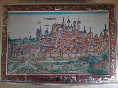 Große alte truhe - alte, blechdose