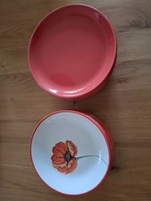 12-teiliges Keramik Tellerset - je 6x tiefe und 6x flache Teller