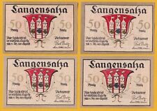 Langensalza -Feuerwehr- 4 x 50 Pf. Wappenfahnen mit und ohne Einfassung (L 748)