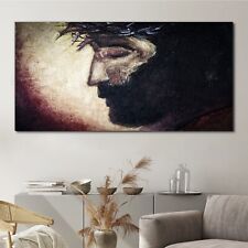 Gemälde Religiöse Jesus Dornenkrone Kunst 140x70 Canvas Wandbild Leinwand Bilder