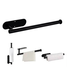 Küchenrollenhalter Edelstahl Schwarz Rollen Halter ohne Bohren Folie Handtücher