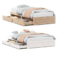 Massivholzbett mit Schublade