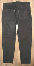 -HARD LEATHER STUFF- Herren- LEDERJEANS Nubuk- Lederhose schwarz ca. W34 / L30