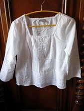 2 Blusen Hippie M weiß