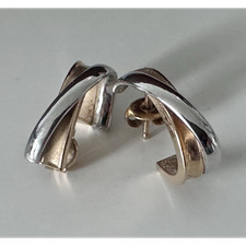 Creolen ohrringe 14k bicolor - creolen,