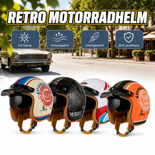 Harley stil retro helm - harley,