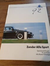 Zender Alfa Romeo Sport Katalog 1992 Spezialausstattungen 