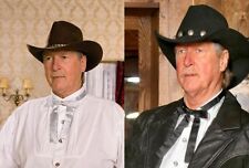 Westernschleife Westernfliege Fliege Schleife silber schwarz Westernkrawatte