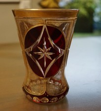 Antikes Rubinglas Glas Becher Ranftbecher Böhmen