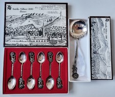 Sechs Mokkalöffel mit Sahnelöffel - Rose - WMF Antik Silber 800 - um 1960 - 68g