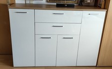Kommode, Sideboard, Weiß, Eiche Optik, - 152 x 106 x 50 cm