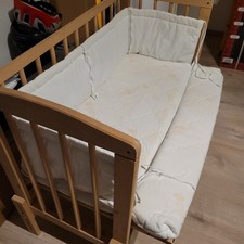 Beistellbett mit Matratze Fabimax, 90x55cm, höhenverstellbar und Haken