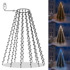 LED Lichterkette Christbaum Lichternetz mit Ring-Überwurf beleuchtung 150-500cm