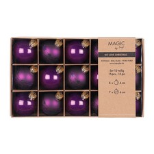 15 Weihnachtskugeln Glas 6cm