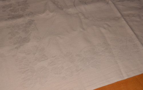 Alte leinen damast - leinen, tischdecke