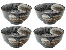 4er Set Japan Suppenschale TENMOKU japanische Suppenschüssel Ø 17 cm, 8,6 cm H