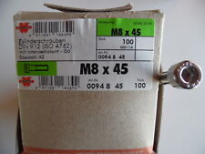 100 Stück Würth M8 x45 Edelstahl A2 Zylinderschrauben, IS6,DIN 912,Teilgew. NEU 