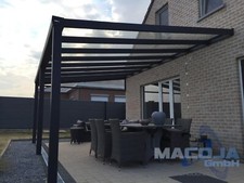 Terrassenüberdachung Alu 4 m breit 8 mm VSG Terrassendach SAMOA Carport Glas