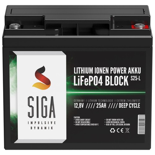 Siga lifepo4 25ah 12v - 25ah, akku