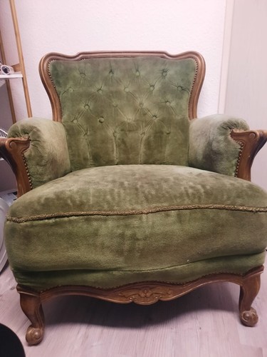 Eleganter vintage samt sessel - eleganter, vintage-samt-sessel