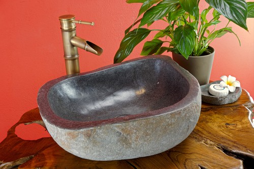 Flussstein waschbecken 50cm - flussstein,