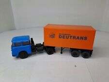 Permot , Skoda LKW m. Cont.-auflieger " Deutrans " ; DDR-Modell ; 1:87 ; H0 ;