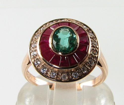9ct roségold ring mit - 9k,
