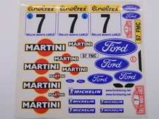 AUFKLEBER BOGEN "RALLYE MONTE CARLO" MARTINI FORD & MICHELIN FÜR 1:12 1:10 & 1:8