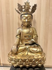 Buddha-Statue mit Krone der Panca Dyani Buddhas – Bronze 58cm