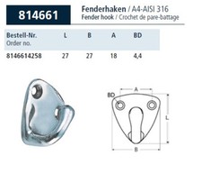 Marine fenderhaken edelstahl - marine,