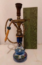Shisa/Wasserpfeife Ägypten/arabisch Deko/Freizeit,Vergnügen/Glas blau/handbemalt