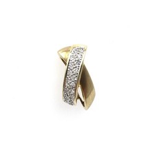 14kt Gelbgold Anhänger 1.8cm 585 Gold 0.13ct Diamant Schmuck Charm Brillant 14K