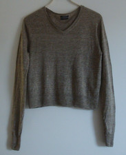 Massimo Dutti - Pullover - Leinen - bräunlich meliert - Gr. XS