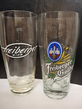 2 versch. ältere Bechergläser 0,3 der "Brauerei Freiberg/Sachs." 1 x von 1950 !!