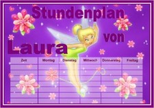 ♥ Stundenplan ♥ TINKERBELL 3 ♥ abwischbar ♥ DIN A4 ♥ mit/ohne Wunsch Name 