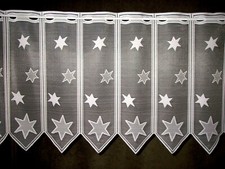 Sterne Scheibengardine 9 Breiten Kinder-Gardine Bistro Advent Weiß