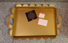 Tablett Alessi AM02 BR Recinto, rechteckig m festoniertem Rand u Griffen-Messing