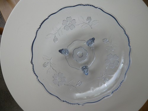 50er jahre blaue glasschale - 50er,