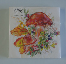 20 Servietten HERBST Pilze Beeren Laub 1 Packung OVP Motivservietten IHR