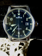 FORTIS FLIEGERUHR AUTOMATIK HERREN UHR 595.10.46 VINTAGE SCHÖNER ZUSTAND 40MM