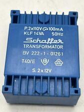 Schaffer Transformator Trafo P 2 x 110V 100mA 50Hz S 2 x 12V