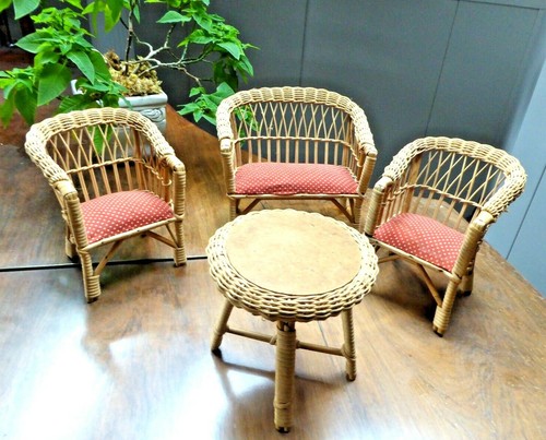 Antike puppenmöbel set rattan - antike,