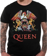 QUEEN T-Shirt Official Classic Crest Freddie Mercury Logo Schwarz Neu S bis 5XL