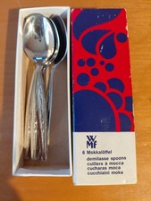 6x WMF Capri Palma  alte Serie  "Cromargan" Mokkalöffel,  ca 10,7 cm  in Ovp.