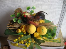 Osterdekos,Ostergesteck von Handdekorriert ,1 Dekokugel ,3 D-Keramikei,Marienkan