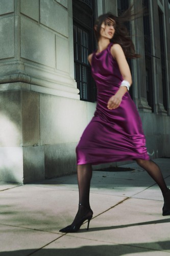 Zara damen midikleid lila - midikleid,