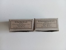 2 Patronenschachtel 15 Pistolenpatronen 43 m. E.   Stgw.44 / Sturmgewehr 44